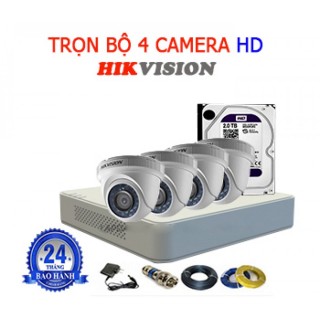 trọn bộ 4 camera hikvision